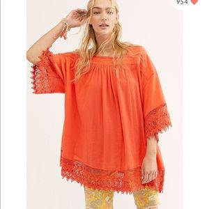 Free People Orange top